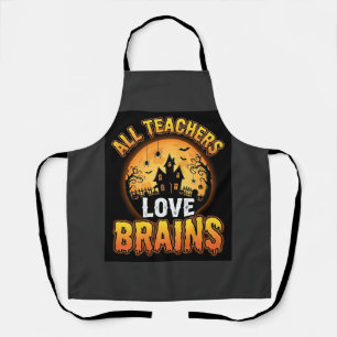 Tablier Professeur Halloween Cerveaux de Zombie Horreur Lu