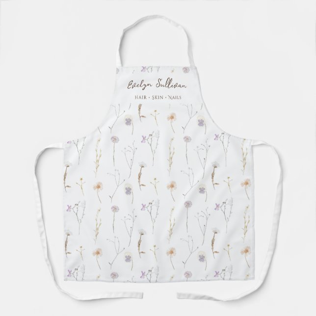 Tablier professionnel de beauté des fleurs séchées (Recto)