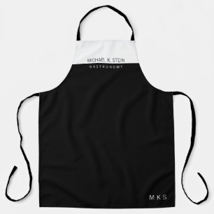 Tablier Professionnel (gastronomie) mi-noir mi-blanc