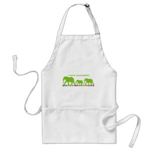 Tablier Promenade des éléphants verts