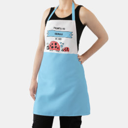 Tablier Promoted to grandma ladybugs blue