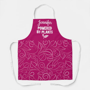 Tablier Propulsé par plante Vegan rose floral avec nom