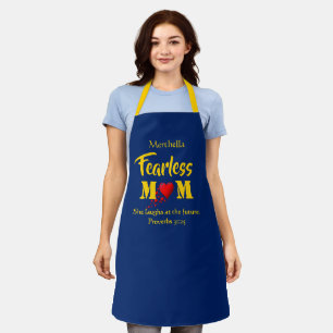 Tablier Proverbes 31   MOM INCRAINTE   Bleu personnalisé