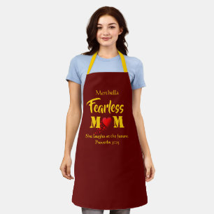 Tablier Proverbes 31   MOM SANS PEUR   Bourgogne personnal
