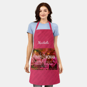 Tablier PROVERBS 31 FEMME   Floral   PINK Personnalisé