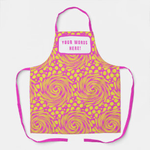 Tablier Psychédélique Rose Jaune Personnalisé