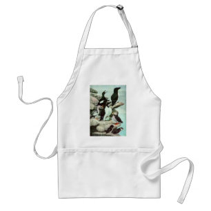Tablier Puffins vintages et oiseaux aquatiques de Louis Fu