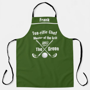 Tablier Puns de golf Chef Personnalisés, Funny Grilling Go