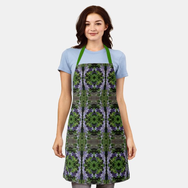 Tablier Purple Clematis Fleurs Motif Abstrait (Porté)