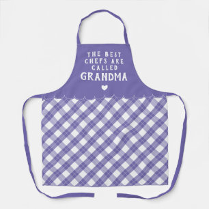 Tablier Purple Grand-mère Meilleur Chef Coeur & Plaid