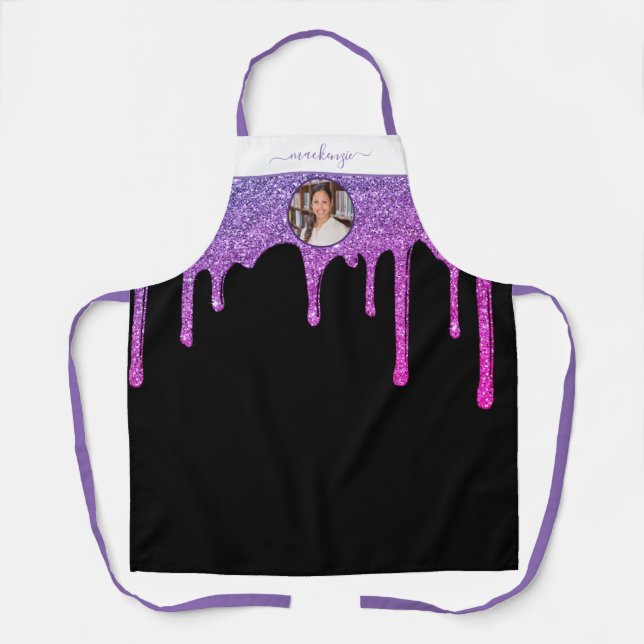 Tablier Purple Hot Rose Parties scintillant Drives Personn (Recto)