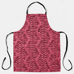 Tablier Purple rouge, tricot cerise texture de pull