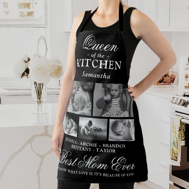 Tablier Queen of the Kitchen Mom Photo Collage Apron (Créateur téléchargé)