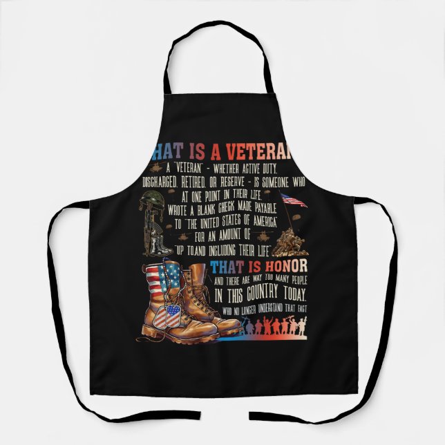 Tablier Qu'Est-Ce Qu'Un Vétéran Qui Est Honnête Patriotiqu (Recto)
