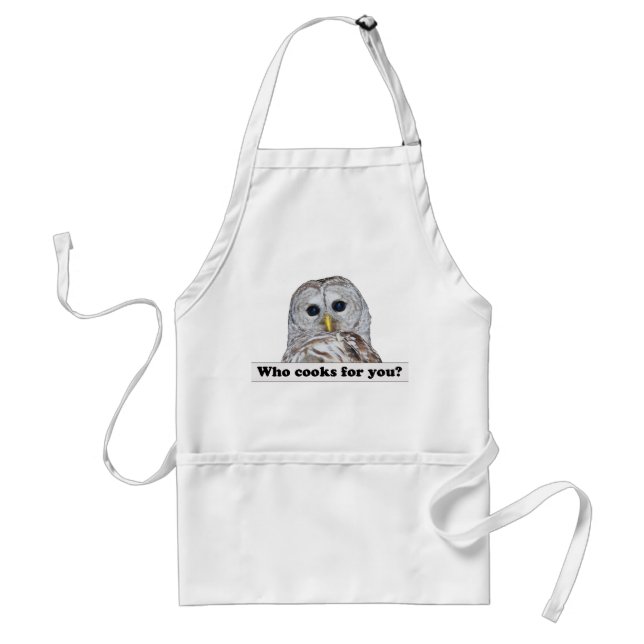 Tablier "Qui cuisine pour vous ?" Apron de la Chouette bar (Devant)