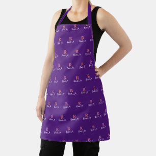 Tablier R *personnalisé* Monogramme rose estampillé partou
