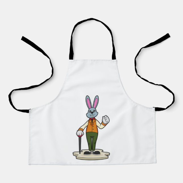 Tablier Rabbit en Gentleman avec canne (Recto)