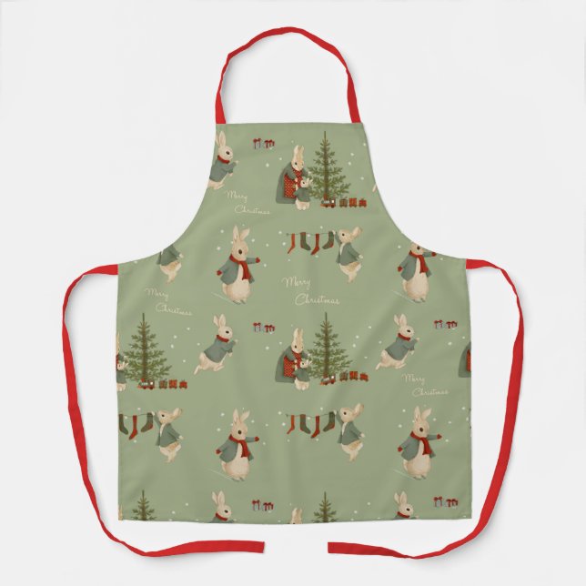 Tablier Rabbit Peter fêtes de Noël Apron (Recto)