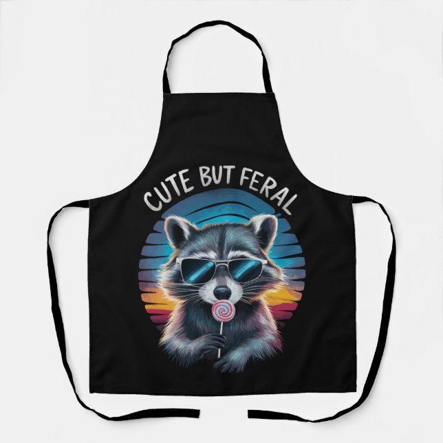 Tablier Raccoon mignon mais feral Funny (Recto)