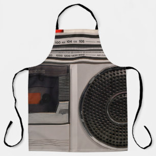 Tablier Radiocassette radio stéréo portable rétro obsolète