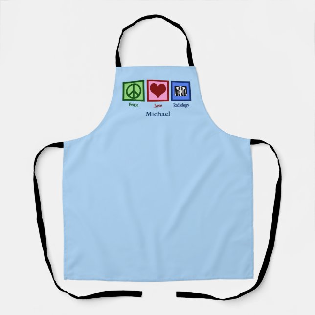 Tablier Radiologue Peace Love Radiologie Tech Monogramme (Recto)