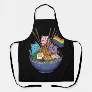 Tablier Rainbow Flag Cats Ramen Anime Mois Gay pride LGBT