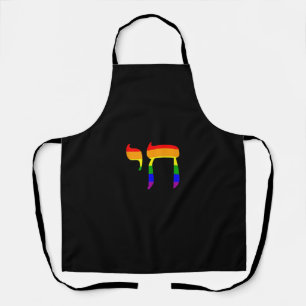 Tablier Rainbow Pride Drapeau Chai Hébreu Juif LGBT Tank t
