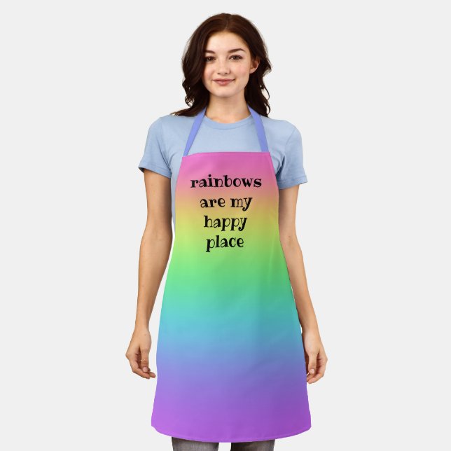 Tablier Rainbows are My Happy Place Rainbow Apron (Porté)