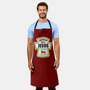 Tablier Ramassez Avec Jésus Drôle Christian Ketchup Tomate