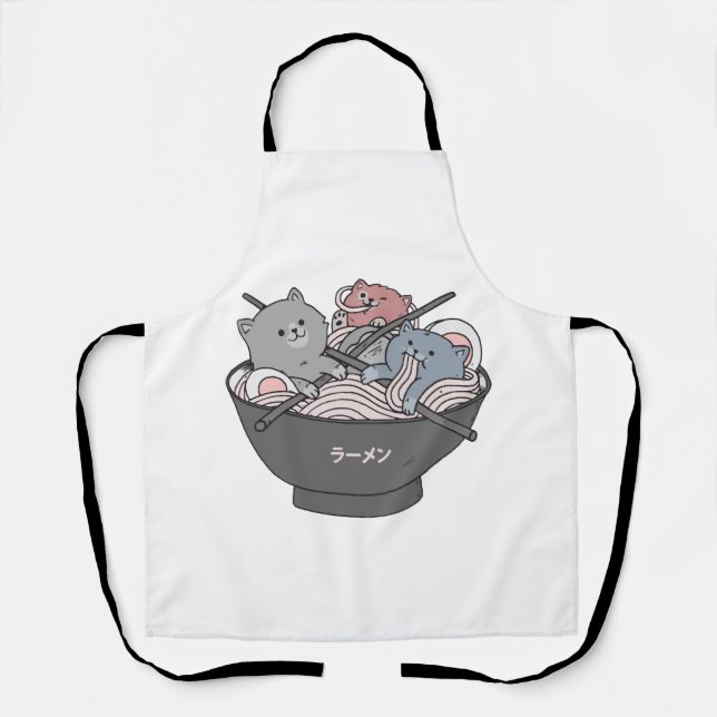 Tablier Ramen de chat mignon (Recto)