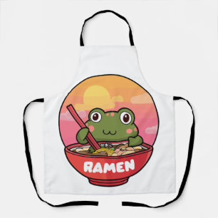 Tablier Ramen mangeant des grenouilles de Kawaii