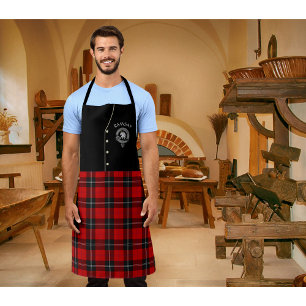 Tablier Ramsay Clan Badge & Tartan Kilt Apron