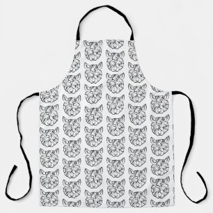 Tablier Rat tribal noir et blanc