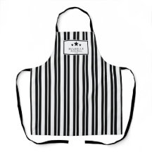 Tablier rayé noir et blanc Kitchen Master