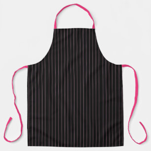 Tablier rayé noir et rose