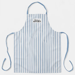 Tablier Rayure à tic-tac Vintage Bleu de Ferme