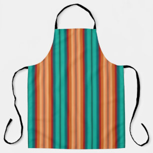 Tablier Rayures arc-en-ciel turquoise rouge orange du Sud-