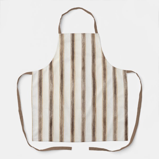 Tablier Rayures crème marron (Recto)