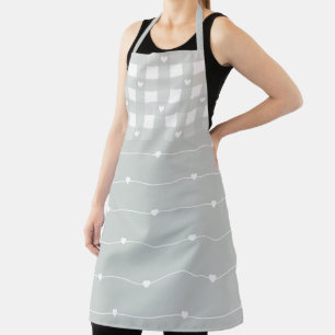 Tablier Rayures et À damiers Coeurs Motif Apron
