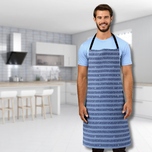 Tablier Rayures horizontales de style paillettes indigo fo