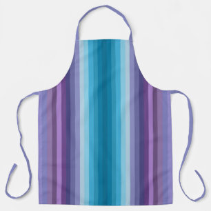 Tablier Rayures Inspirées de la Mode Bleue et Violette Col