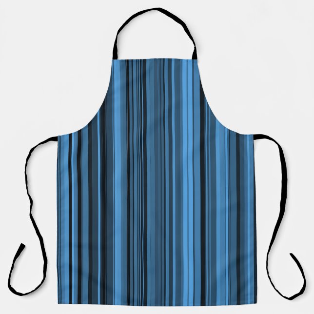 Tablier Rayures Noir Bleu (Recto)
