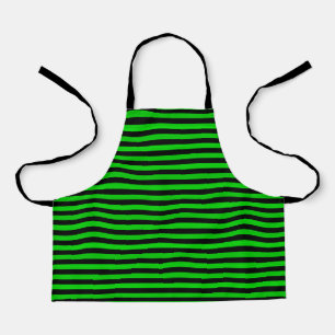 Tablier Rayures noires vert citron Motif sans couture