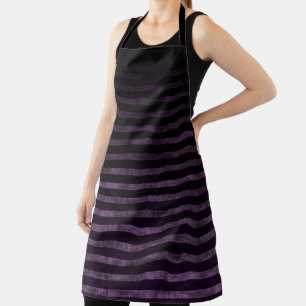 Tablier Rayures ombrées grunge noir et violet