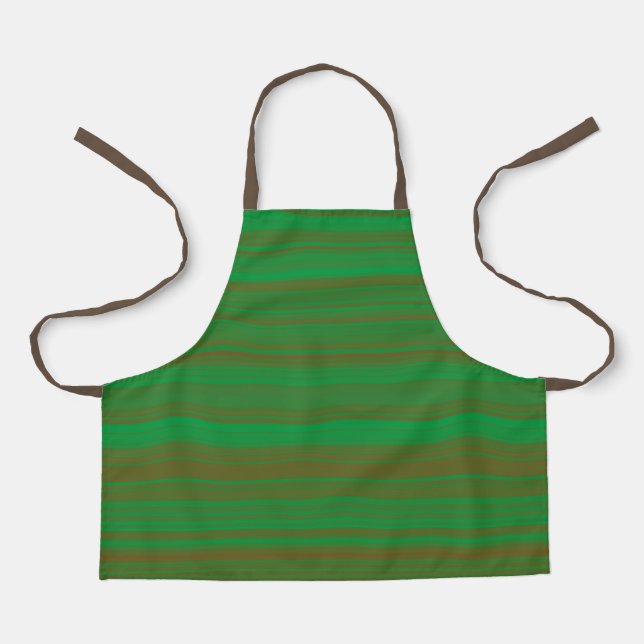 Tablier Rayures Vert Marron (Recto)