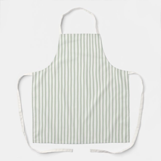 Tablier Rayures Vertes Blanches Chic (Recto)