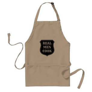 Tablier Real Men Cook funny BBQ cooking apron for him