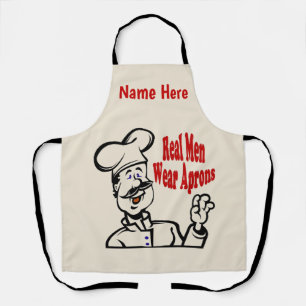 Tablier Real Men Wear Aprons - ajouter du texte, Apron