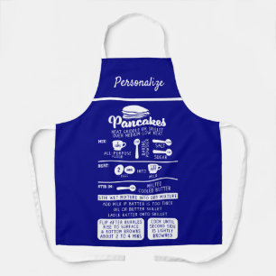 Tablier Recette de pancake tendance Marine Blue Baking Cui