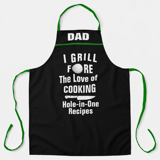 Tablier Recette personnalisée de golf Hole-in-One, Funny G (Recto)